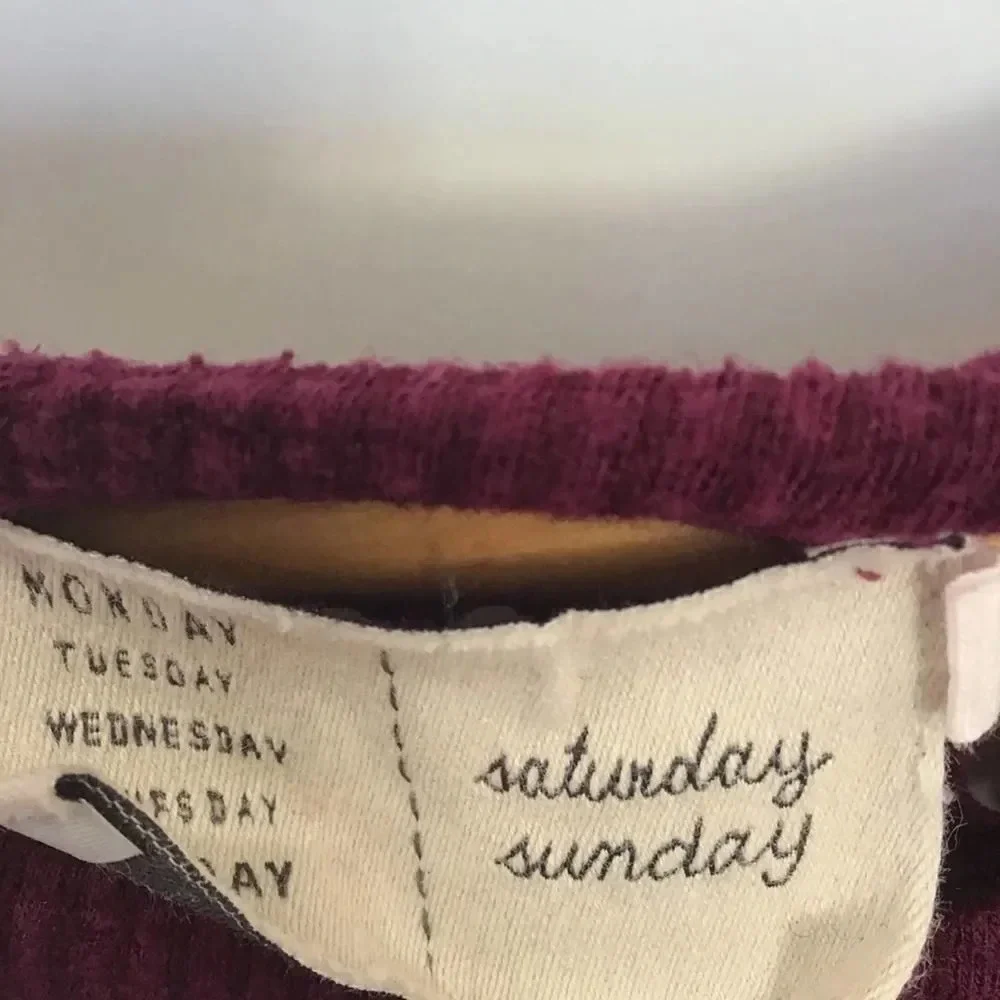 ANTHRO Saturday/Sunday Maroon Tassel Knit Top Long Sleeve Small